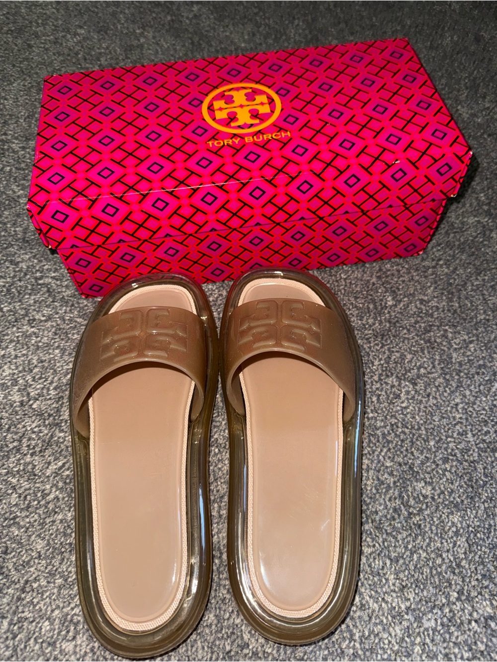 Tory Burch Brown Glossy Slides